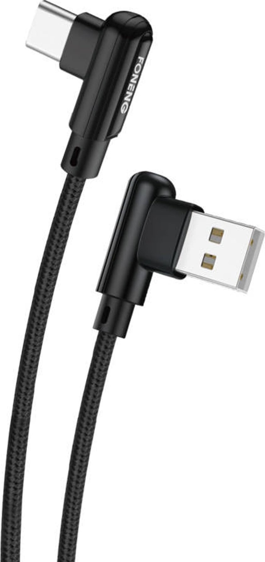 Cablu USB Foneng Cablu USB în unghi la USB-C Foneng X70, 3A, 1m (negru)