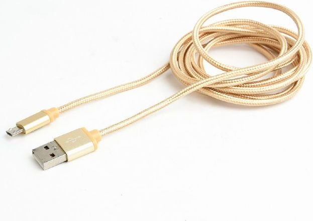 Cablu USB Gembird USB-A - microUSB 1,8 m Aur (CCB-mUSB2B-AMBM-6-G)