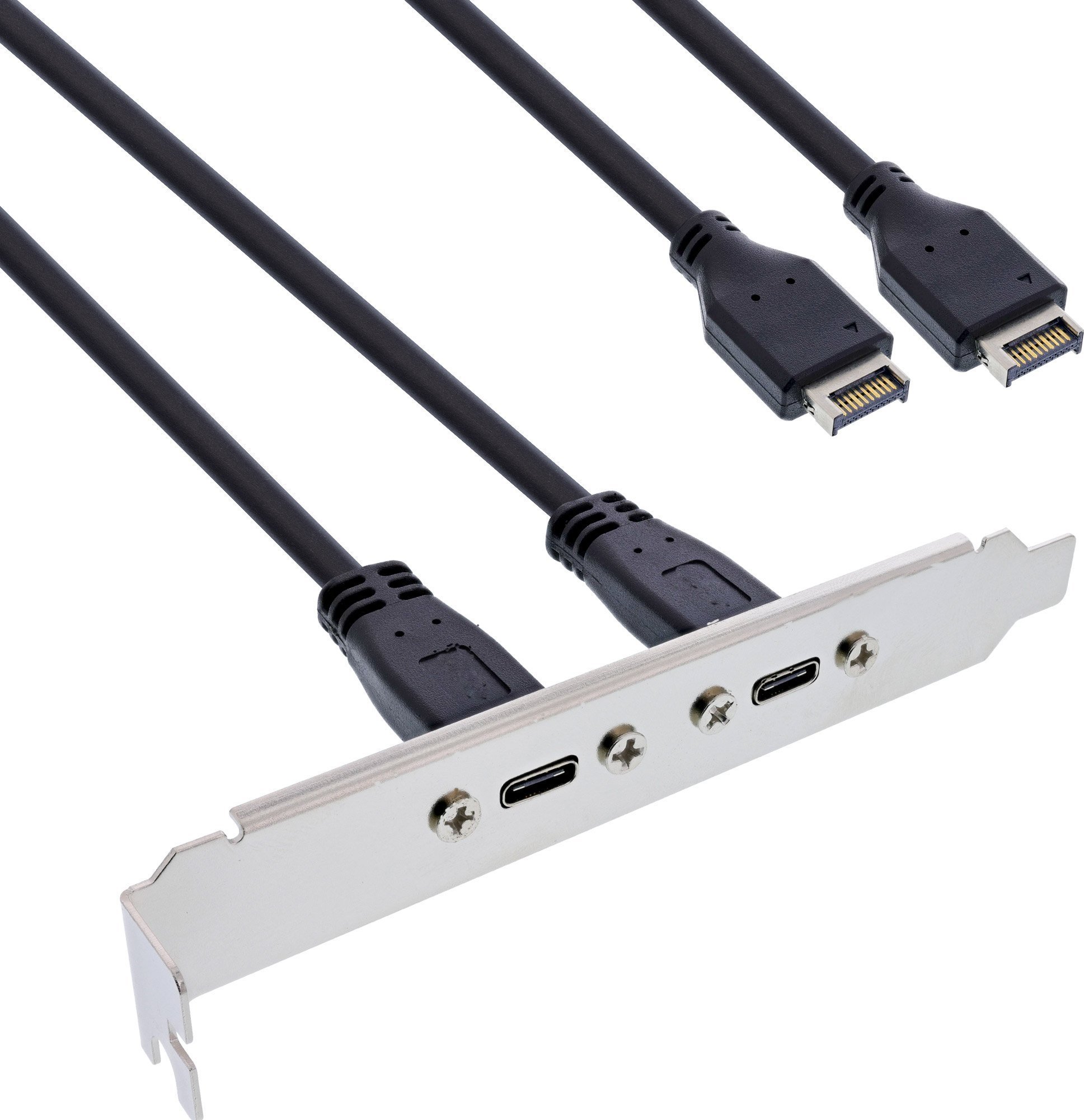 Cablu USB InLine InLine® Suport pentru fantă USB Type-C la USB 3.1 panoul frontal Key-A intern, 0,5 m