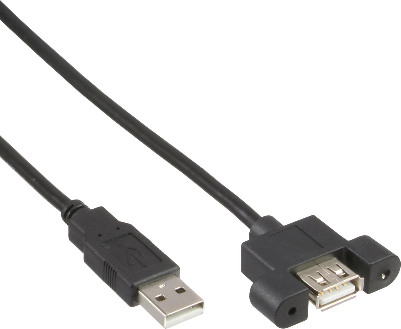 Cablu USB InLine USB-A - USB-A 0,6 m Negru (B-33440E)