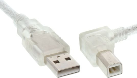 Cablu USB InLine USB-A - USB-B 0,3 m Transparent (34516R)