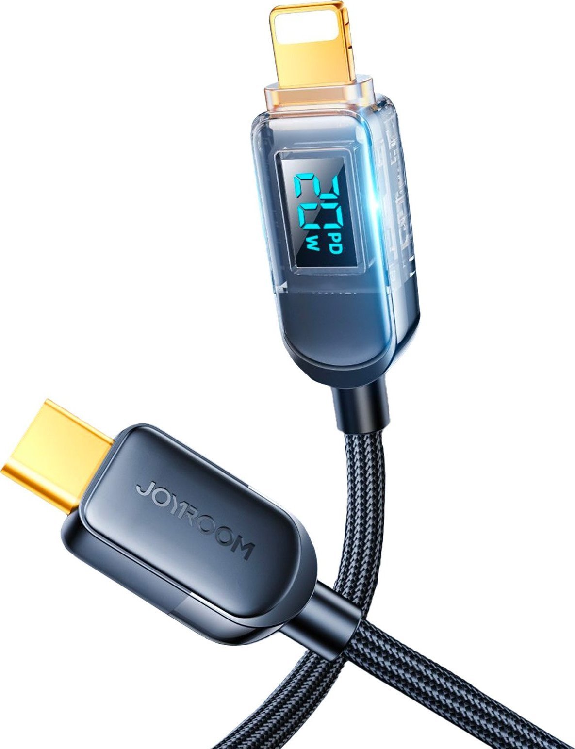 Cablu USB Joyroom Joyroom USB C - Cablu Lightning 20W cu afișaj de putere de încărcare 1,2 m negru (S-CL020A4)
