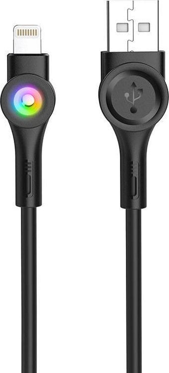 Cablu USB la Lightning Foneng Foneng X59, LED, 3A, 1m (negru)