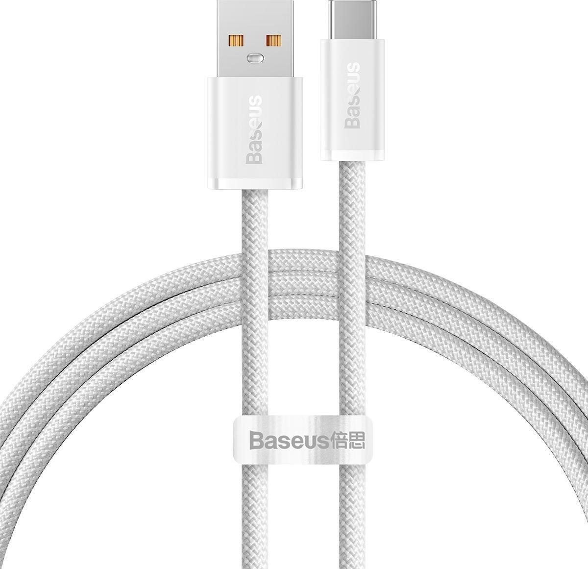 Cablu USB la USB-C din seria Baseus Dynamic, 100 W, 1 m (alb)