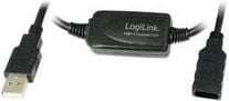 Cablu USB LogiLink USB-A - 25 m negru (UA0147)