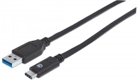 Cablu USB Manhattan, USB 3.1, 1 m, Negru