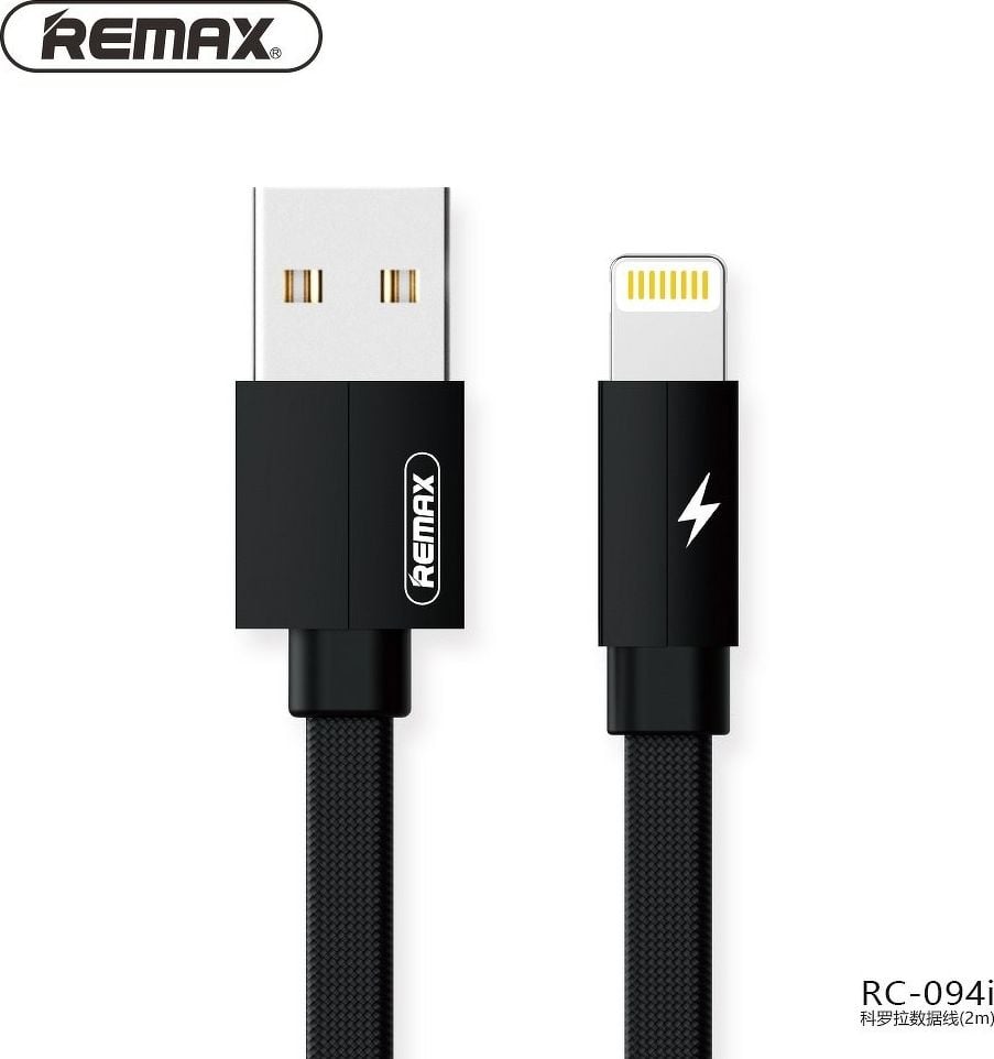 Cablu USB Partner Tele.com REMAX Cablu USB pentru iPhone Lightning Kerolla RC-094i 2m negru.