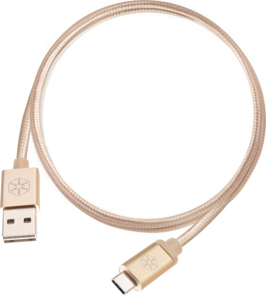 Cablu USB SilverStone USB-A - USB-C 1 m Aur (52029)