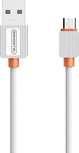 Cablu USB Somostel USB-A - microUSB 1 m Alb (26581)