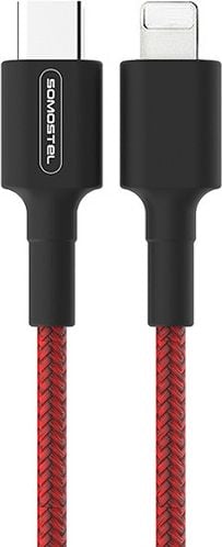 Cablu USB Somostel USB-C - Lightning 1 m Roșu (28861)