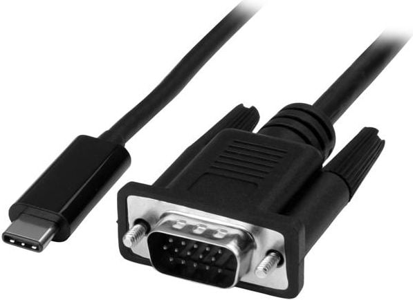 Cablu USB StarTech USB-C - D-Sub (VGA) 1 m negru (CDP2VGAMM1MB)
