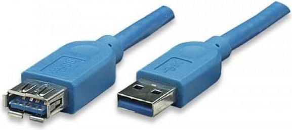 Cablu USB Techly USB-A - USB-A 1 m Albastru (ICOC-U3-AA-10-EX)