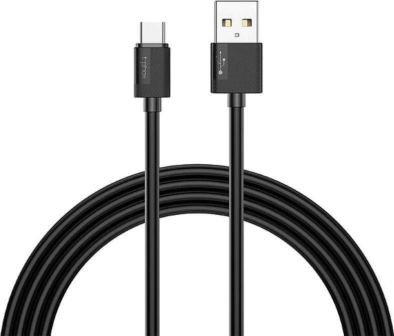 Cablu USB T-Phox USB-A - USB-C 0,3 m Negru