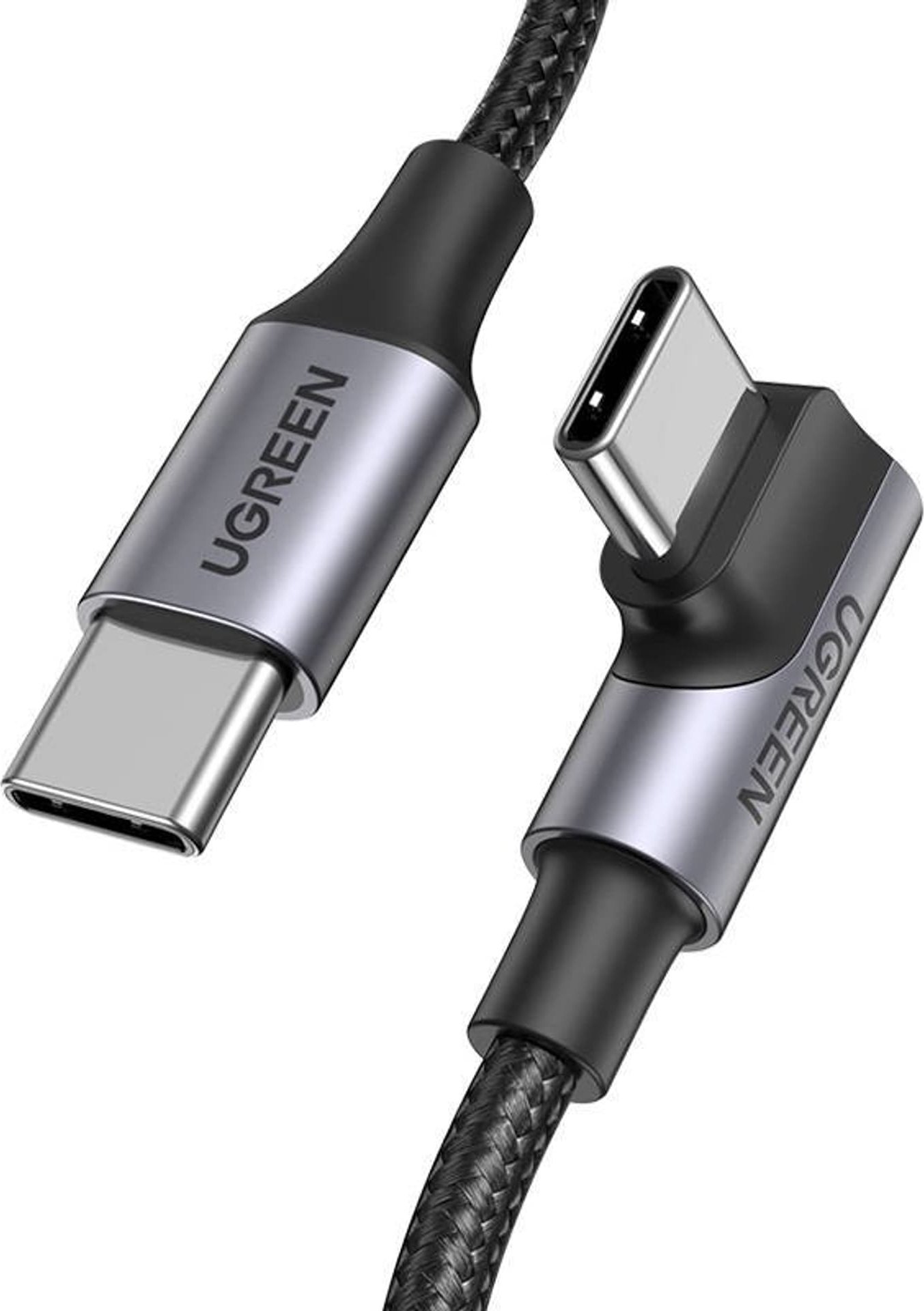 Cablu USB Ugreen Cablu USB-C la USB-C, înclinat UGREEN US334 5A, PD 100W, 2m (negru)