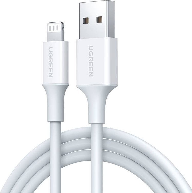 Cablu USB Ugreen Lightning la cablu USB UGREEN 2.4A US155, 0,25 m (alb)
