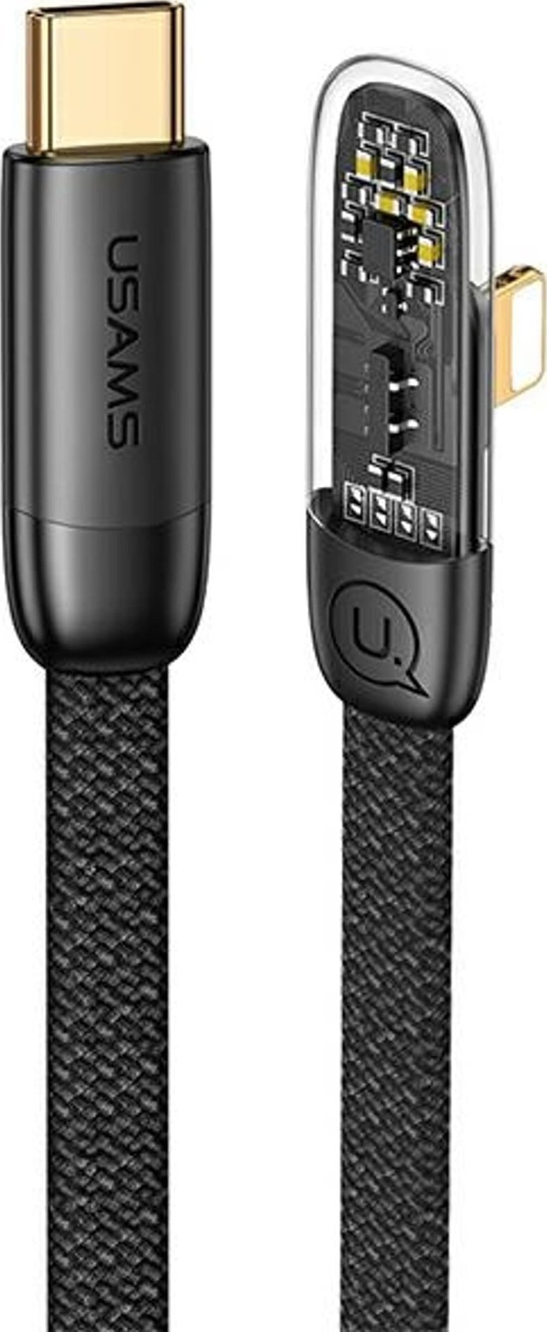 Cablu USB Usams USAMS USB-C - USB-C PD 20W Seria Iceflake 2m Negru SJ586USB01 (US-SJ586)