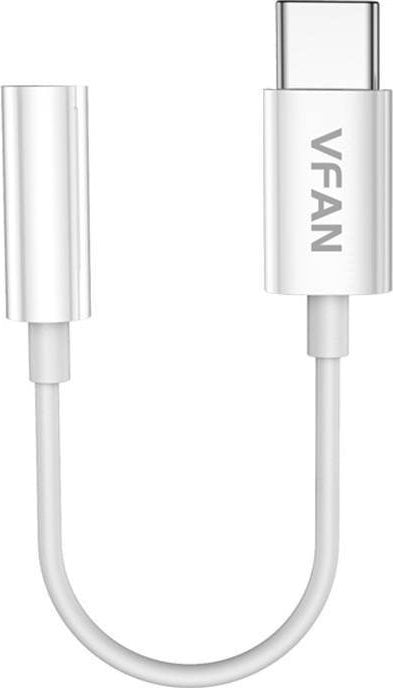 Cablu USB Vipfan Cablu Vipfan L08 USB-C la mini mufă 3,5 mm AUX, 10 cm (alb)