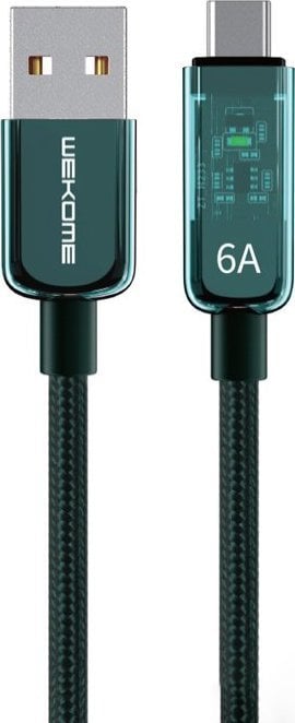 Cablu USB Wekome WEKOME WDC-180 Vanguard Series - Cablu de conectare pentru încărcare rapidă USB-A la USB-C 1 m (verde)