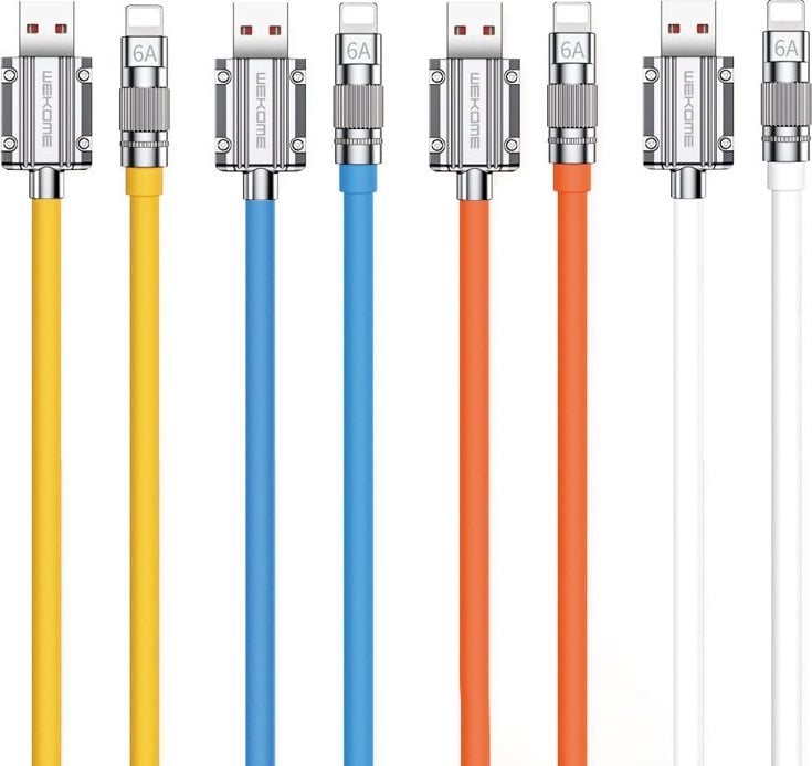 Cablu USB Wekome WEKOME WDC-186 seria Wingle - Cablu de conectare USB-A la Lightning pentru încărcare rapidă 1 m (galben)