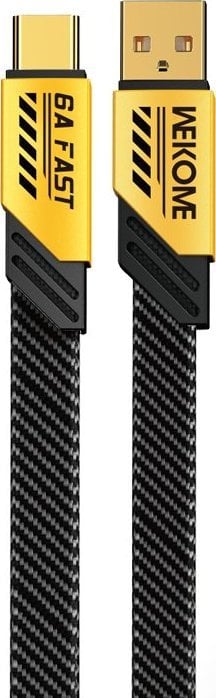 Cablu USB Wekome WEKOME WDC-190 Seria Mecha - Cablu de conectare pentru încărcare rapidă USB-A la USB-C 1 m (galben)