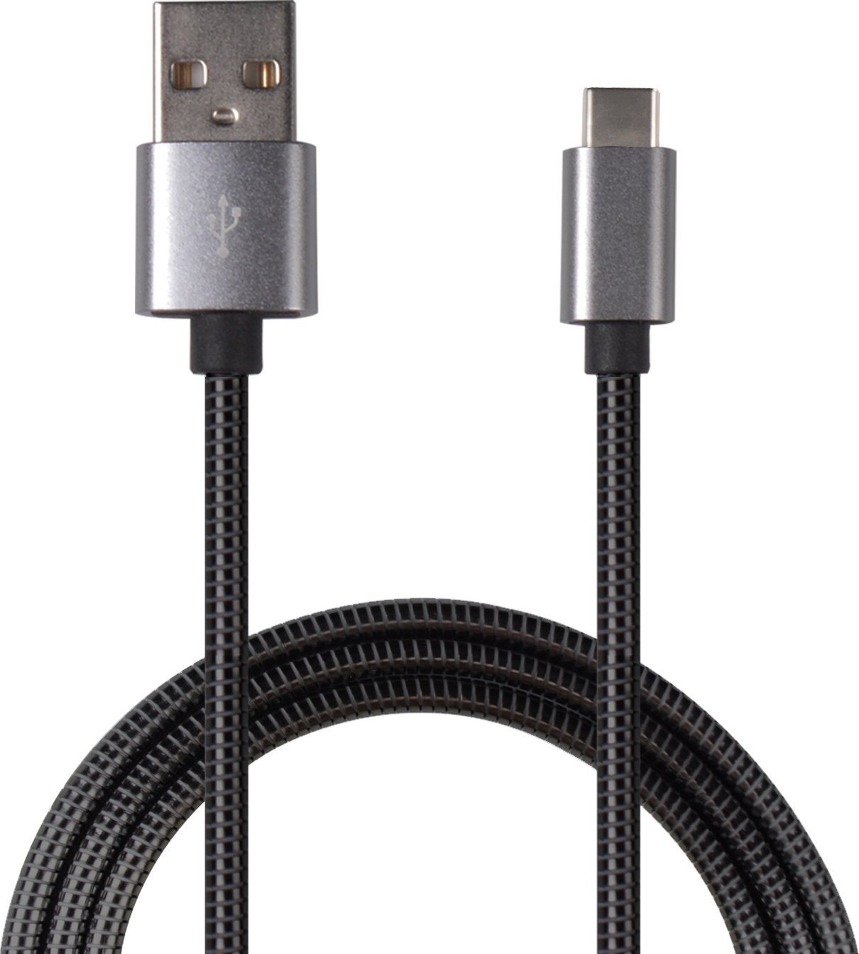 Cablu USB-A - USB-C 2GO 1m negru-argintiu (795812)