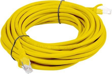 Cablu UTP, Lanberg 40468, cat 5e, lungime 15m, mufat 2xRJ45 AWG 26, 100 MHz, de legatura retea, ethernet, galben