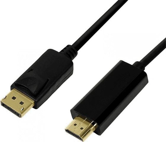 Cablu video Logilink CV0129, adaptor DisplayPort tata la HDMI tata, 5m, Negru