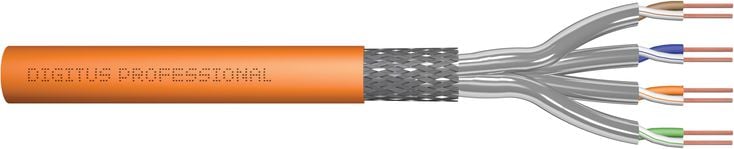 Cabluri si accesorii retele - Cablul de instalare S/FTP 100m, DIGITUS, Orange