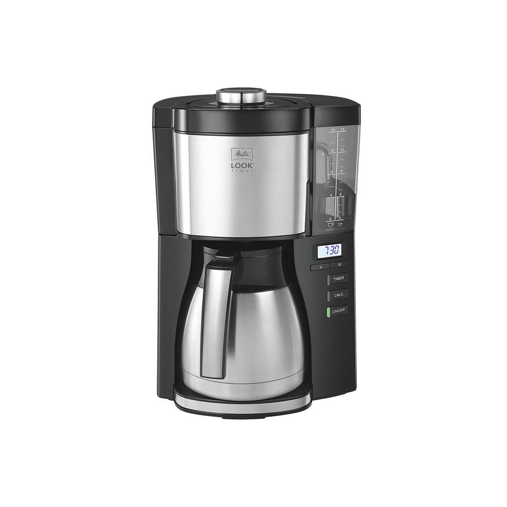 Cafetiera cu filtru Melitta Look V, 1080 W, 1.25 l, Negru/Argintiu