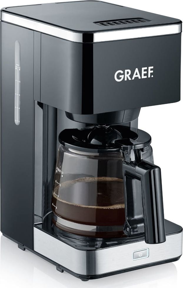 Cafetiera Graef, FK402, cu functie de preinfuzare pentru potentarea aromei, 1000 W, 1.25 L / 10 cesti, negru, High Quality Design