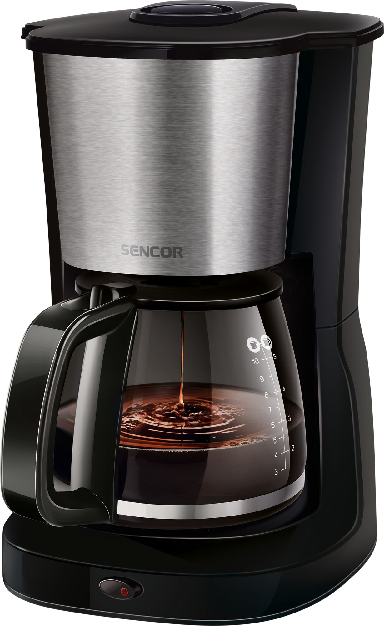 Cafetiera Sencor, SCE 3050SS, 1000W, 1.25L, Negru