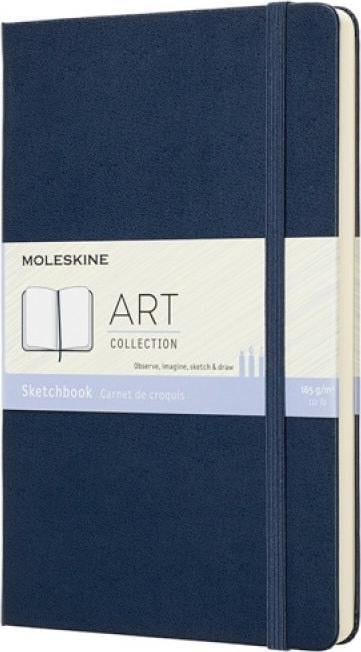 Caiet de schițe Moleskine MOLESKINE L (13x21cm), safir, copertă cartonată, 104 pagini, albastru