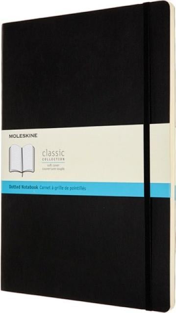 Caiet Moleskine MOLESKINE Classic A4 (21x29,7 cm) Copertă moale cu puncte, 192 pagini, negru