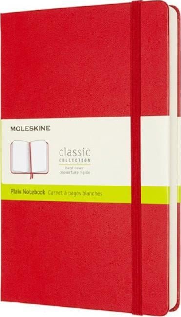 Caiet Moleskine MOLESKINE Classic L (13x21 cm) simplu, copertă cartonată, roșu stacojiu, 400 pagini, roșu