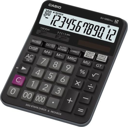 Calculatoare de birou - Calculator de birou Casio DJ-120D, 12 digits, negru