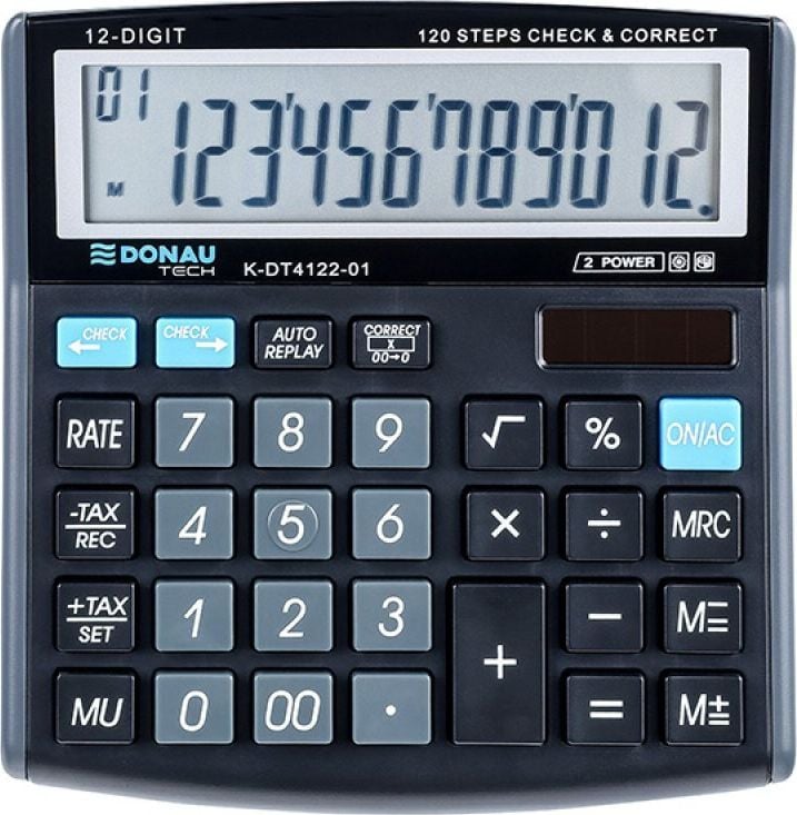 Calculator de birou K-DT4122-01, Donau, 12 cifre, Negru