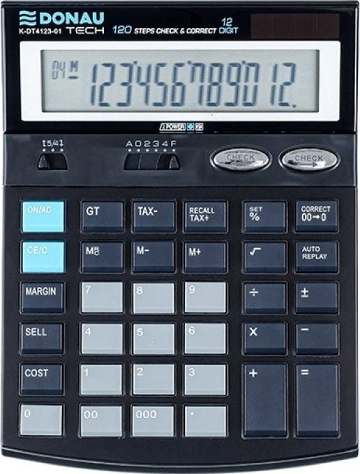 Calculator de birou K-DT4123-01, Donau, 12 cifre, Negru