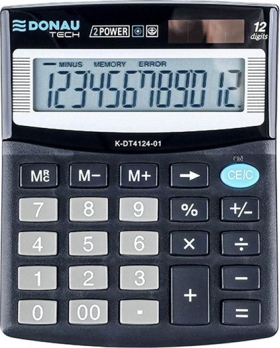 Calculator de birou K-DT4124-01, Donau, 12 cifre, Negru