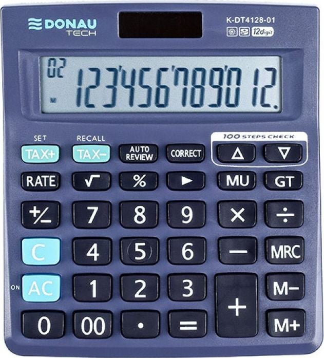 Calculator de birou K-DT4128-01, Donau, 12 cifre, Negru