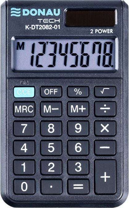Calculator Donau Calculator de buzunar DONAU TECH, 8 cifre afișaj, dim. 97x60x11mm, negru