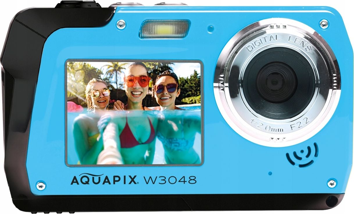Aparate foto compacte - Camera Foto Subacvatica EasyPix W3048 Edge, Albastru