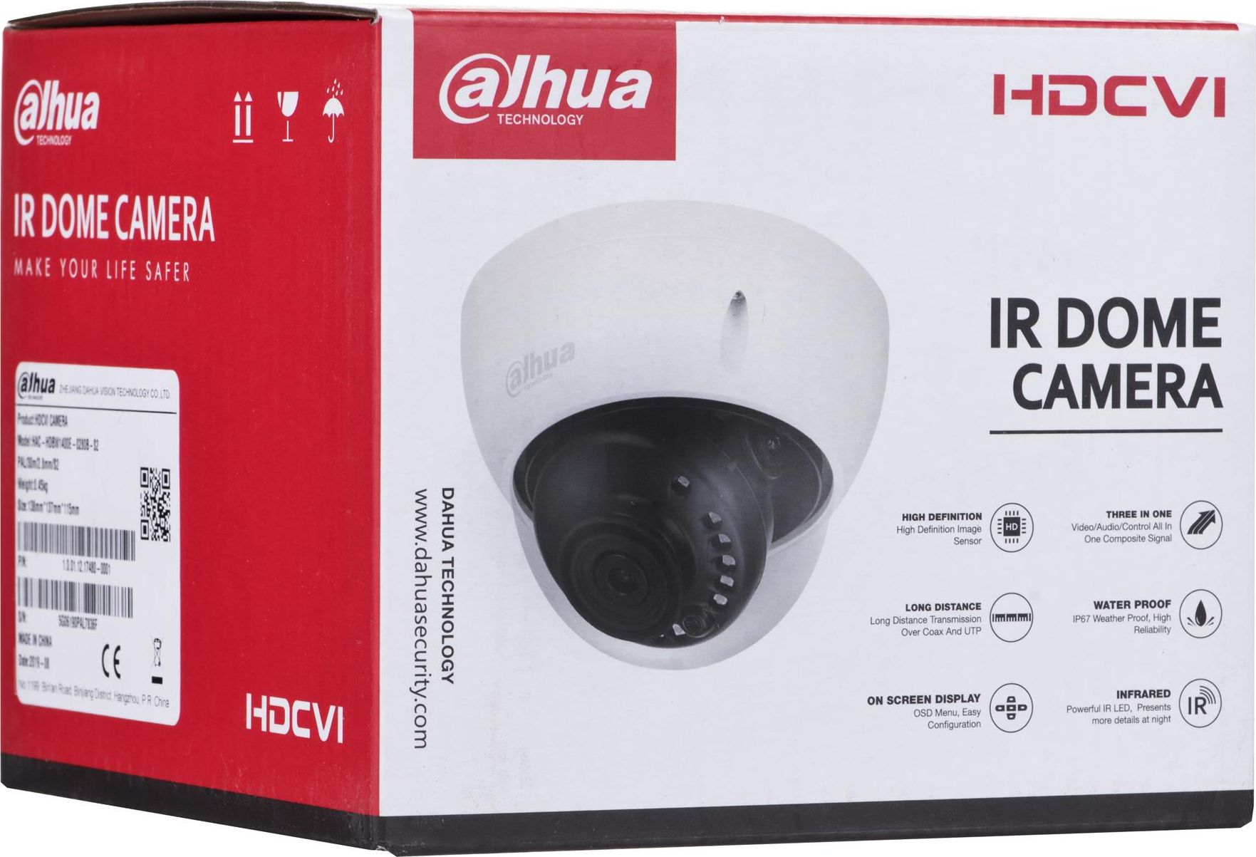 Camera IP DAHUA HAC-HDBW1200E-0280B (2,8 mm 1280x720 960x576, 1920x1080 Full HD, Dome)