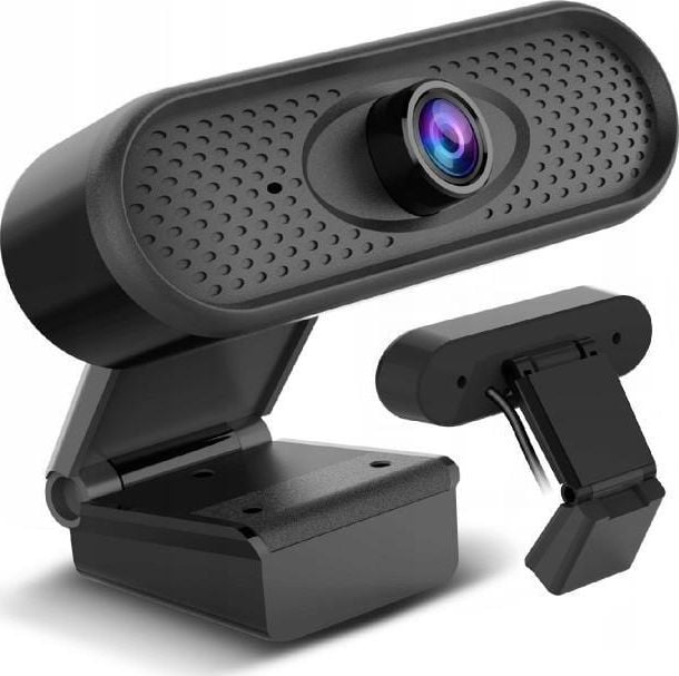 Camera web USB cu microfon si clema de montaj NanoRS, RS680, Full HD 1080P, 30 fps, 1.7 m cablu