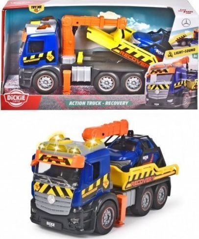 Camion de tractare Dickie Toys Mercedes Recovery cu masinuta