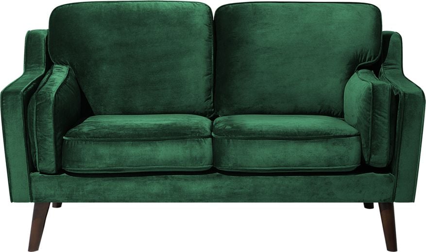 Canapea 2 locuri Beliani Velvet verde LOKKA