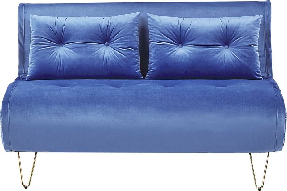 Canapea extensibilă din catifea Shumee cu 2 locuri, bleumarin VESTFOLD