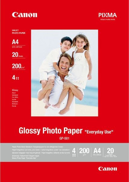 Canon hârtie fotografică lucioasă, hârtie fotografică, lucioasă, GP-501, alb, A4, 210 g / m2, 20 buc., 0775B082 cerneala