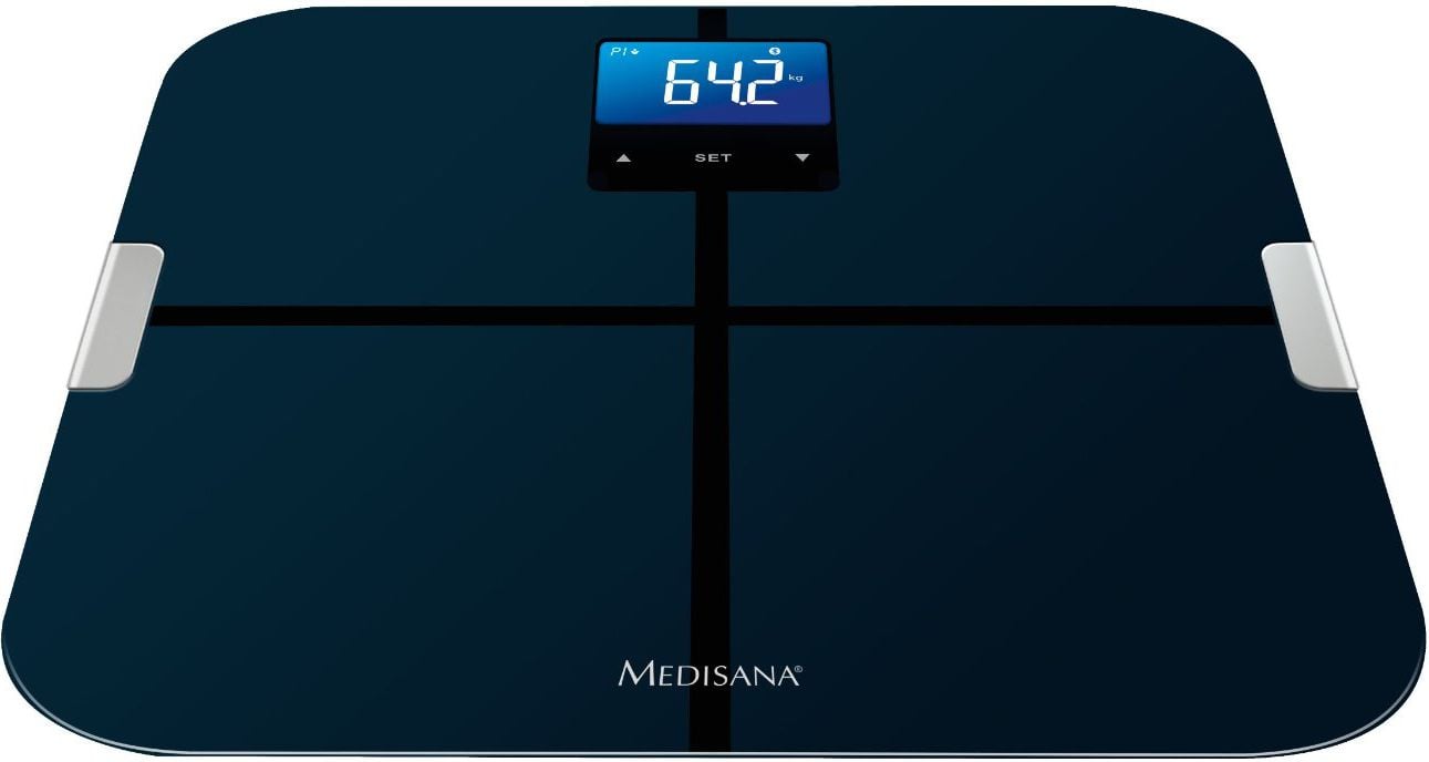 Cantar de baie Medisana BS 440, Electronic,Capacitate maximă 180 kg, 4 x AAA, Negru, Sticlă