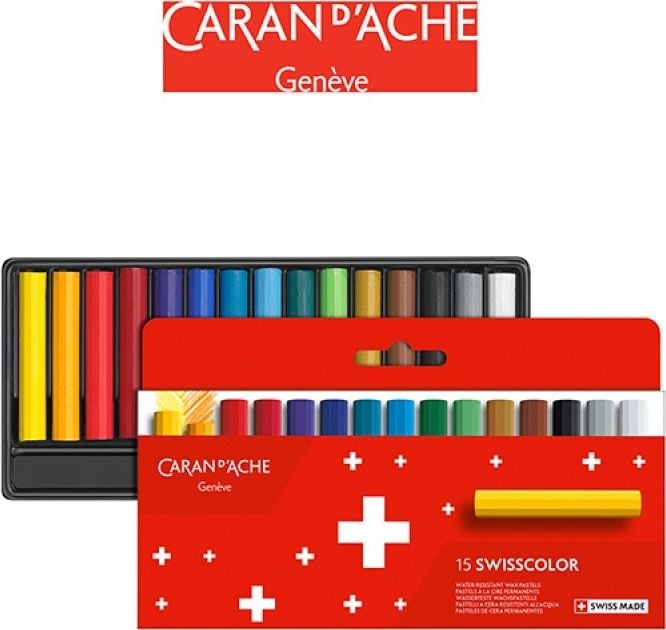 Caran d`Arche CARAN D&apos;ACHE creioane cu ceară Swisscolor, cutie de carton, 15 buc.