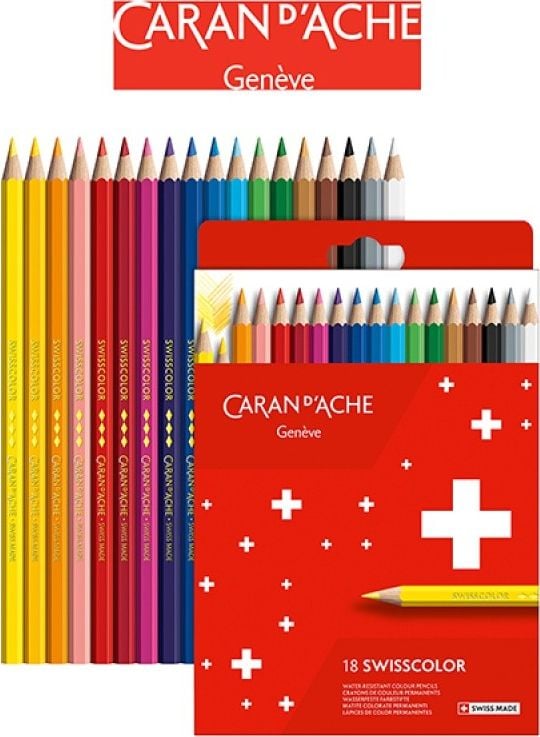 Caran d`Arche CARAN D&apos;ACHE Creioane Swisscolor, cutie carton, 18 buc.